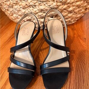 Naturalizer Black Strappy Slingback Sandals